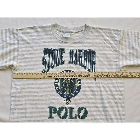 Vintage Stone Harbor Polo T Shirt XLarge Made In USA Single Stitch - Picture 6 of 6